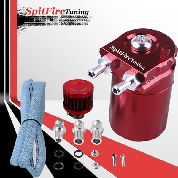 Oil Catch Can by SpitFire Tuning in Red Color