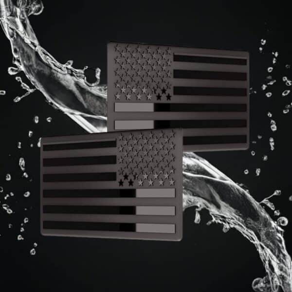 All Black USA Flag Emblem Decal Stickers Weatherproff