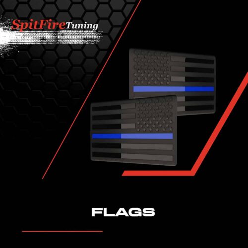 All Black with Blue Stripe US Flag Decals - Website