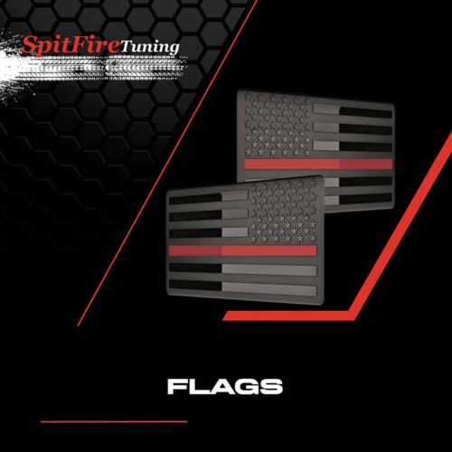 All Black with Red Stripe US Flag Decals - Website