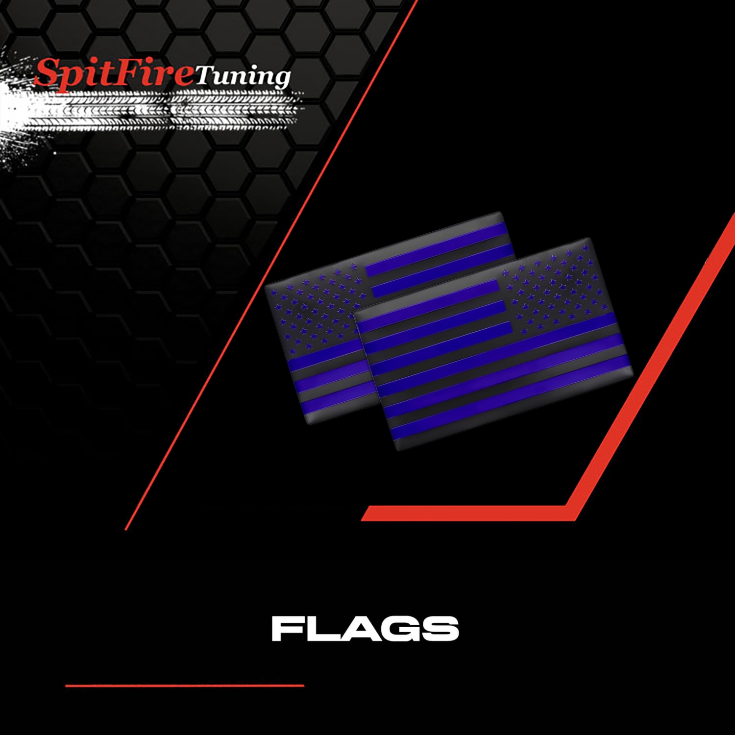 Black and Blue US Flag Decals - Website