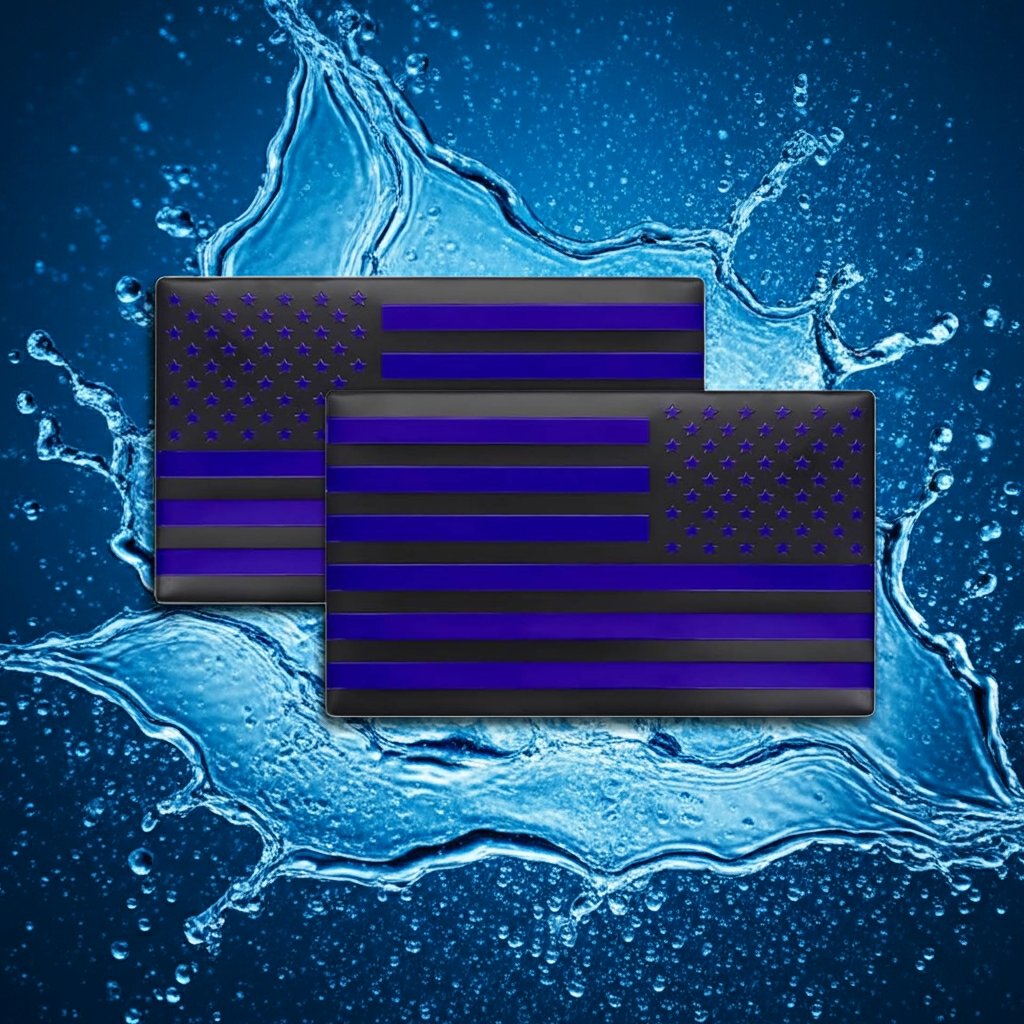 Black and Blue USA Flag Emblem Decal Stickers Weatherproof
