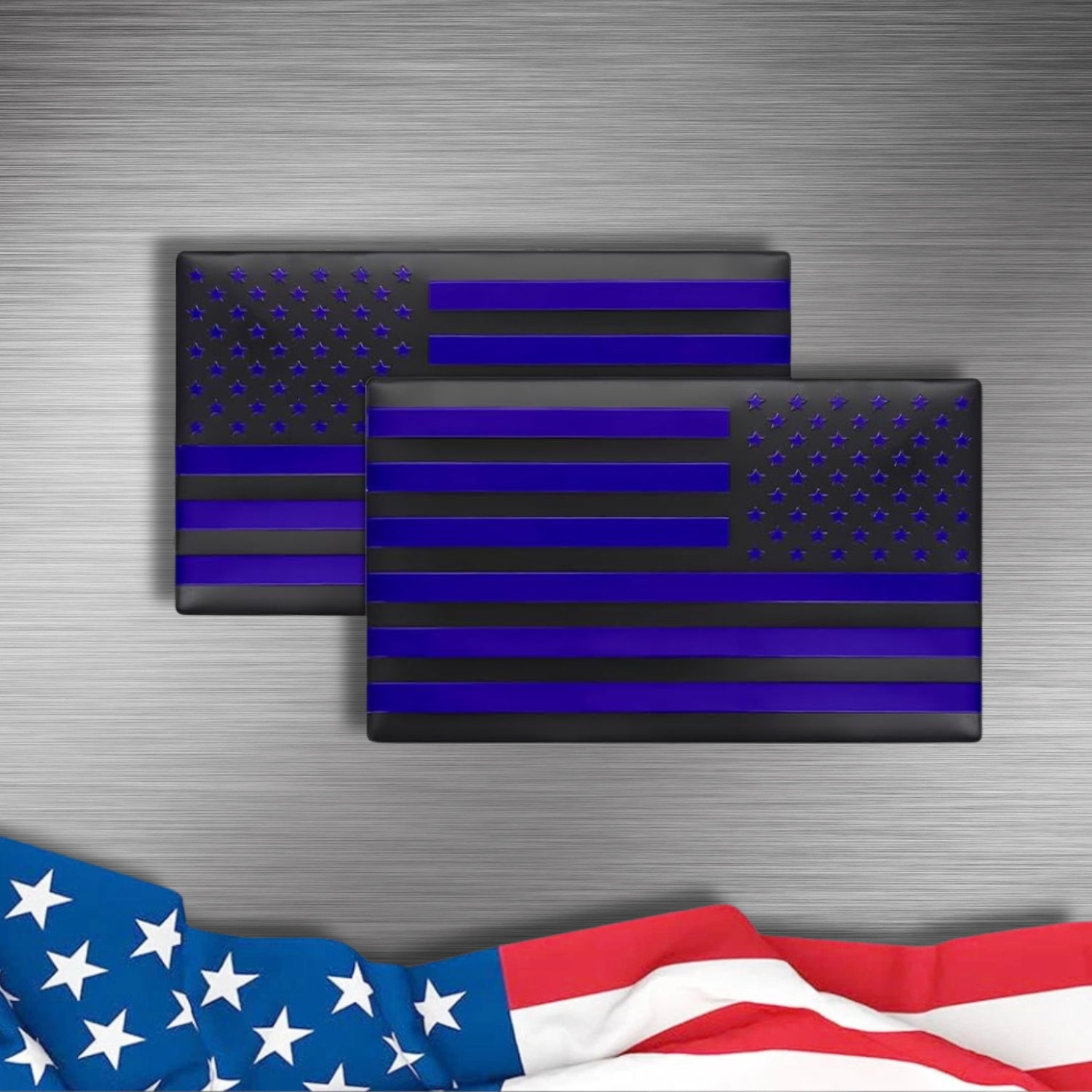 Black and Blue USA Flag Emblem Decal Stickers Show Patriotism